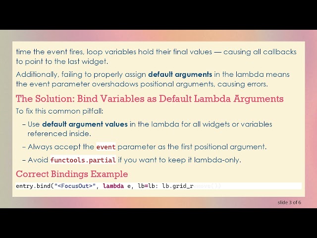 Solving lambda Binding Issues in Tkinter Listbox Event Handlers
