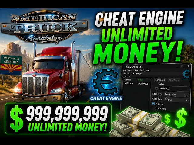 How To Get Unlimited Money in American Truck Simulator! (Cheat Engine Tutorial)