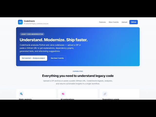 CodeOracle AI-powered legacy codebase analyzer