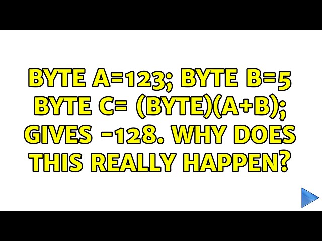 byte a=123; byte b=5 byte c= (byte)(a+b); gives -128. Why does this really happen? (3 Solutions!!)