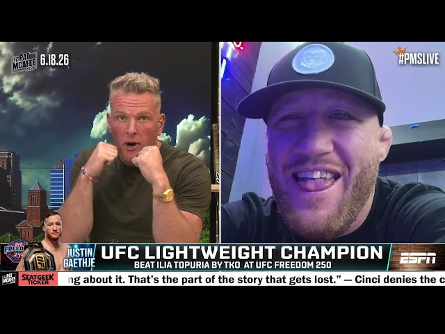 Justin Gaethje feels INCREDIBLE after becoming a champion at UFC Freedom 250 👏 | The Pat McAfee Show