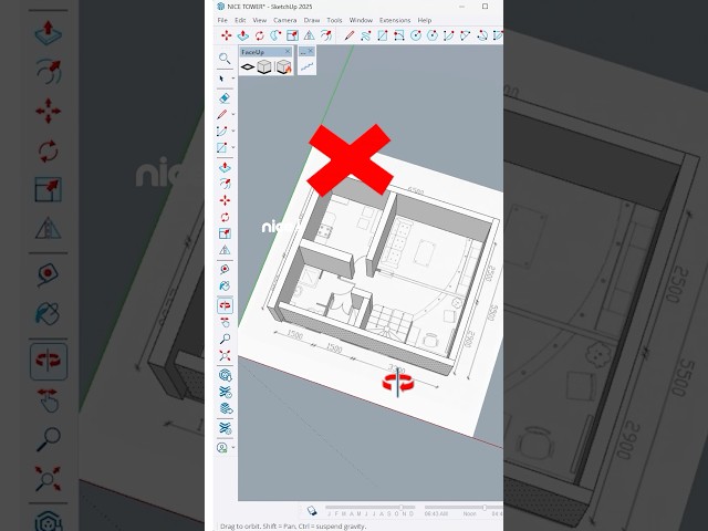 SketchUp Tutorial: The fastest and easiest way to turn a 2D plan into 3D!✨ #sketchup #nicetower #art