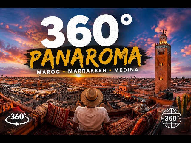 360° IMMERSIVE TOUR: Marrakech Medina & Kasbah | Passing Horse Carriage Ride through Bab Agnaou 🇲🇦