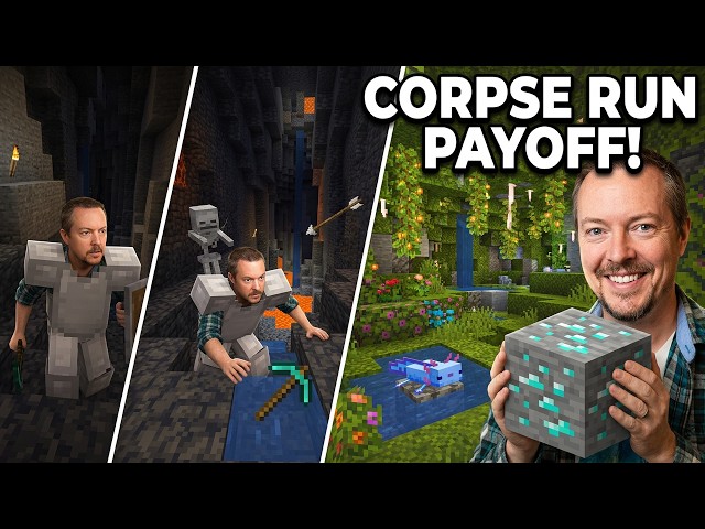 Starting Minecraft Anew 25! Ravine Corpse Run & Lush Caves?!