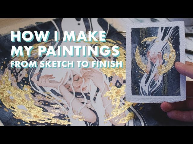 HOW I MAKE WATERCOLOR PAINTINGS // Sketch to Finish