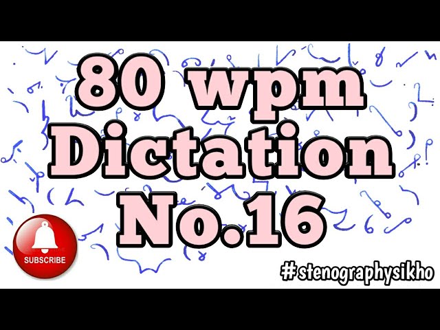 80 WPM English Dictation | 80 Speed English Dictation | English Shorthand 80 wpm | #stenographysikho