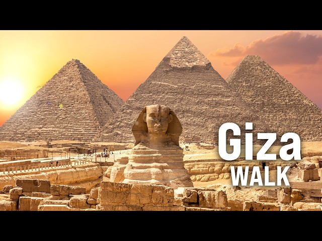 EGYPT WALKING TOUR — Giza Pyramids Tour with Captions [4K/60fps]