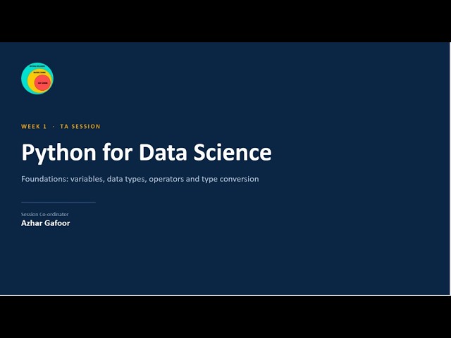 NPTEL: Python for Data Science (Noc26-CS107): Week 1