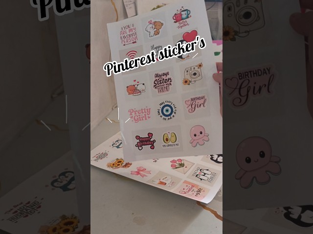Cute Stickers DIY | Pinterest Inspired ✨🎀#short#stickers #viral#gift#cute#diy #craft
