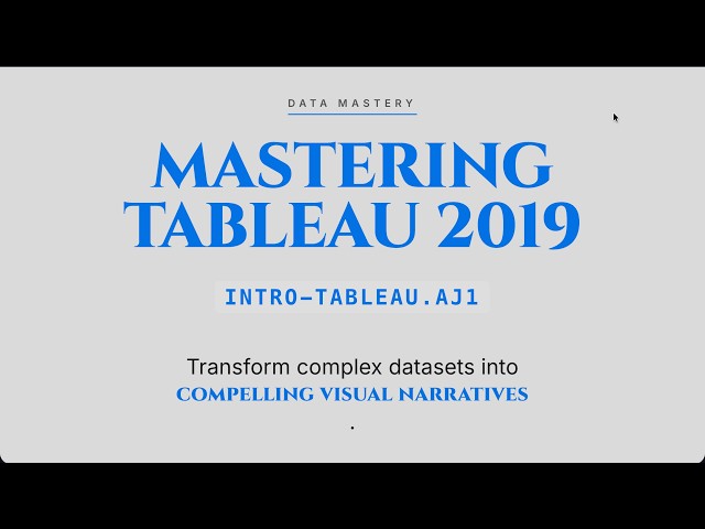 Learning Tableau 2019 | Master Data Visualization, Dashboards & Analytics