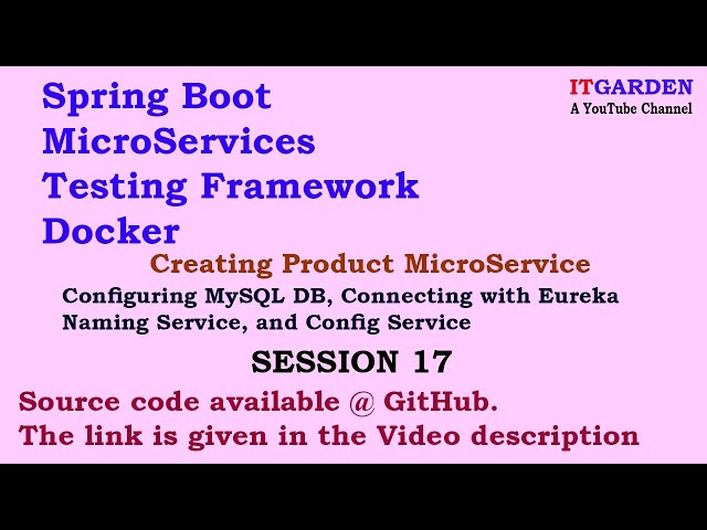 Spring Boot MicroService creating Product Service with Eureka Naming and Config Service Session 17