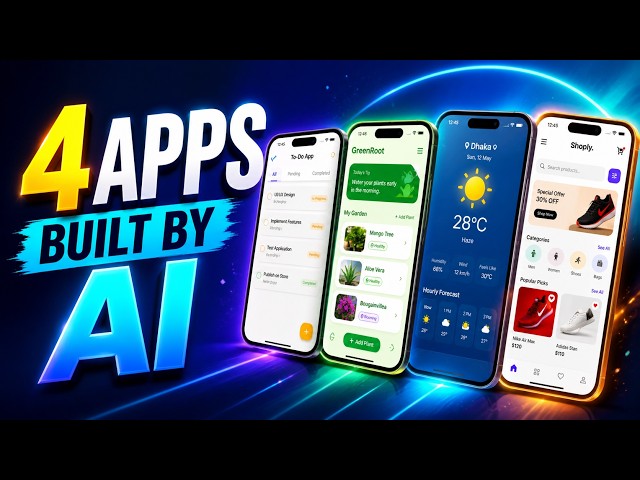 I Built 4 Flutter Apps in MINUTES using Gemini AI (Android Studio)