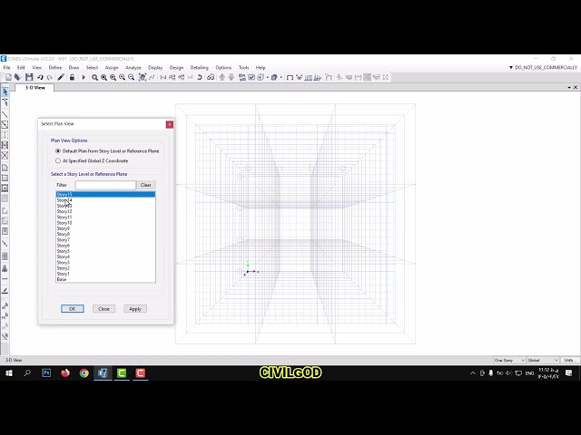 How to Use 3D, 2D, and Elevation Views in ETABS