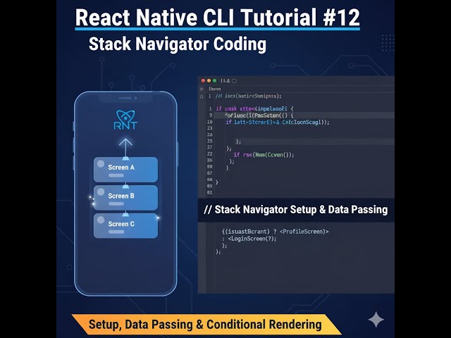 React Native CLI Tutorial #12 – Stack Navigator | Installation, Setup & Passing Data