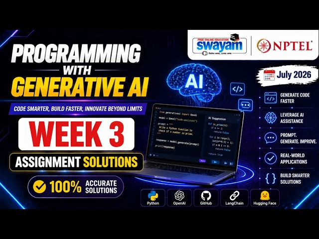 Programming with Generative AI Week 3 Assignment Answers 2026 | NPTEL July 2026 | NPTEL