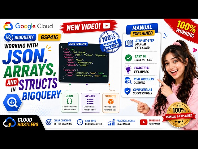Working with JSON, Arrays, and Structs in BigQuery GSP416