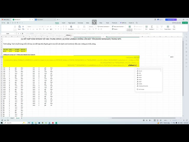 WPS Part 3: Lambda Function without Named Ranges; combining ByRow with VBA Thunk Array (Scripting...