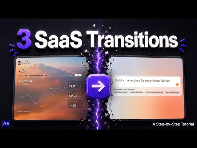 Top 3 Most Used SaaS Video Transitions | Step-by-Step After Effects Tutorial