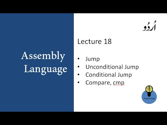lecture 18 jump, unconditional jump, conditional jump and compare cmp, jmp in assembly in urdu hindi