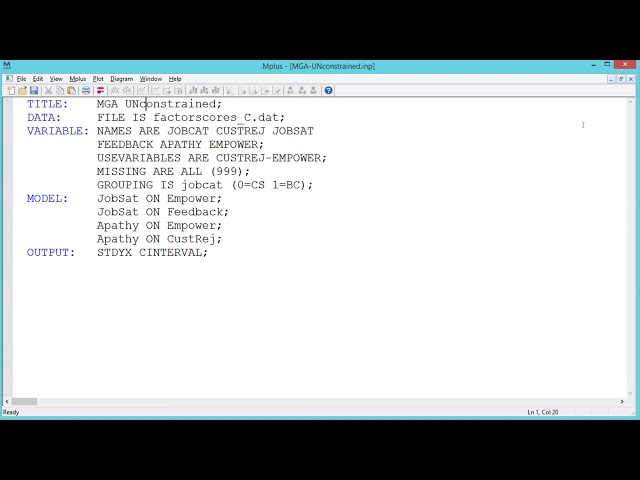 Mplus MGA Multigroup Analysis