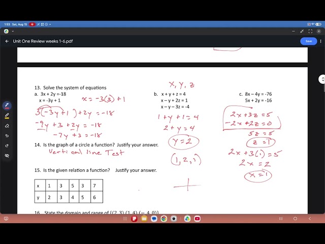 Math 105 Unit one review page 2