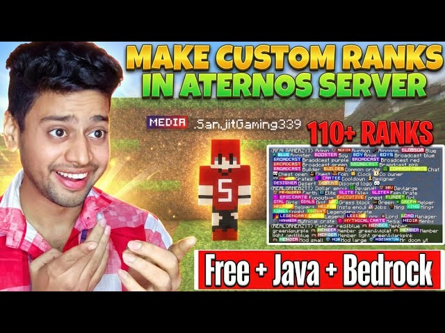 How To Make Custom Ranks in Aternos Server 😱 | Free Java + Bedrock | RGRanks Tutorial