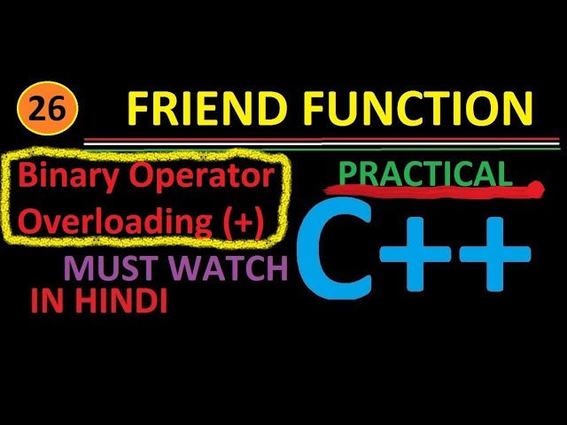 Operator Overloading using Friend in C++ |[in Hindi] By  Abhishek Sinha