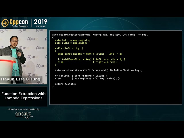 Function Extraction with Lambda Expressions - Hayun Ezra Chung - CppCon 2019