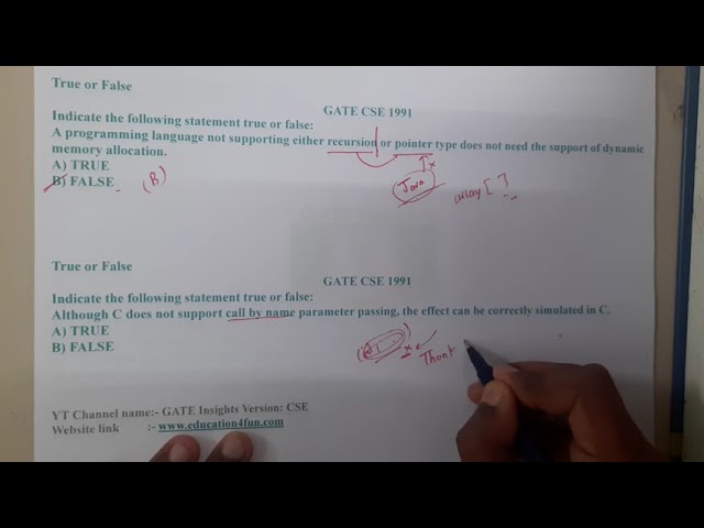 GATE CSE 1991 Q || C PROGRAMMING  ||Data Structure || GATE Insights Version: CSE