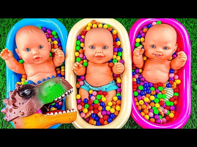 Satisfying Video l How to Make Rainbow Bathtubs into Mixing Slime with Glitter Pool Cutting ASMR 32