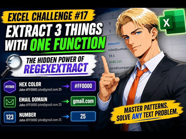 Clean Unstructured Data Fast with Regex Formulas - Excel Challenge 17