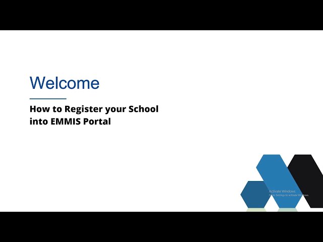 Registration of Schools into the EMMIS Portal