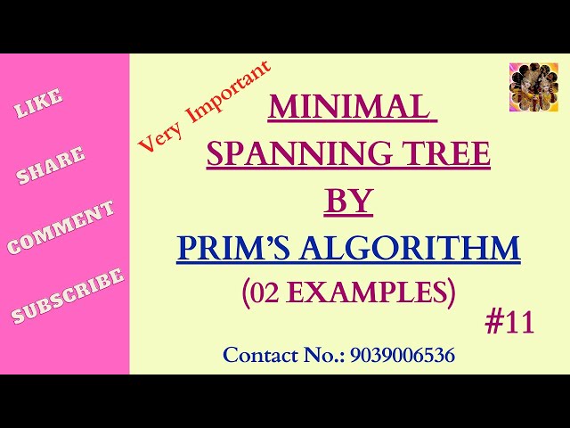 11. Prim's Algorithm working, Minimal Spanning Tree by Prim's Algorithm #tree #spanningtree