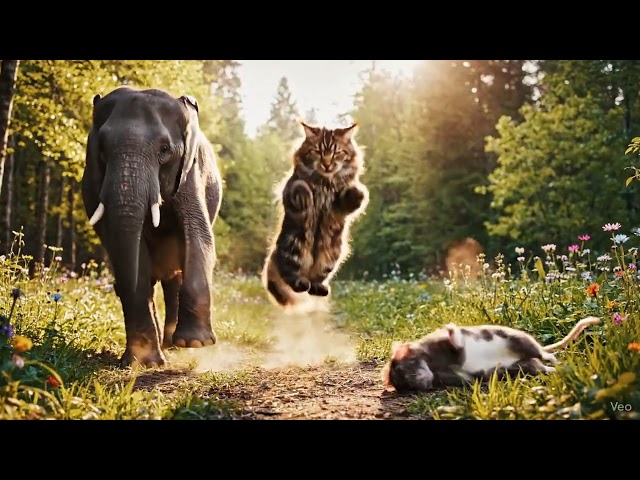 A funny dance vth an Elephant,cat & rat |Subscribe😁for more#elephant#rat#cat#viral#explore#ytshorts 