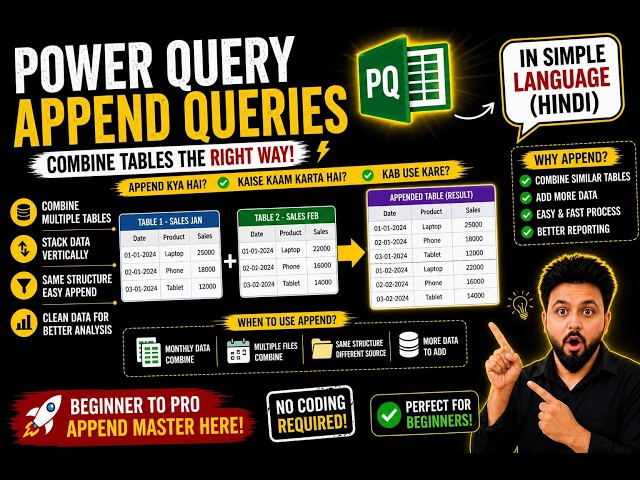 Append Tables in Power BI 🔥 | Combine Data Easily (Power Query Hindi)