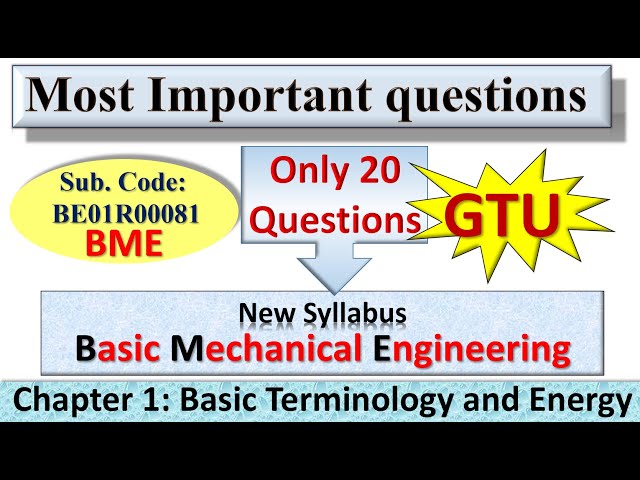 Ch. 1: BME, IMP questions, GTU, BE01R00081, Basic Terminology and Energy, 
