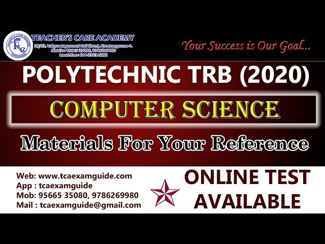 Polytechnic TRB - CSE (Computer Science Notes For your reference....)