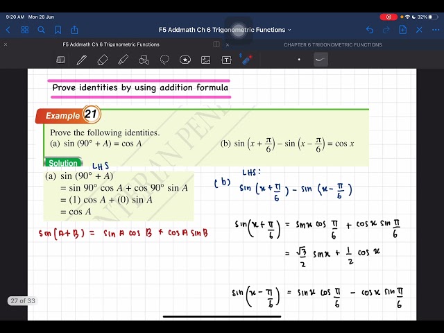 ADDMATH F5 | CH 6 TRIGONOMETRIC FUNCTION | 6.5 ADDITION & DOUBLE ANGLE FORMULA Part 1