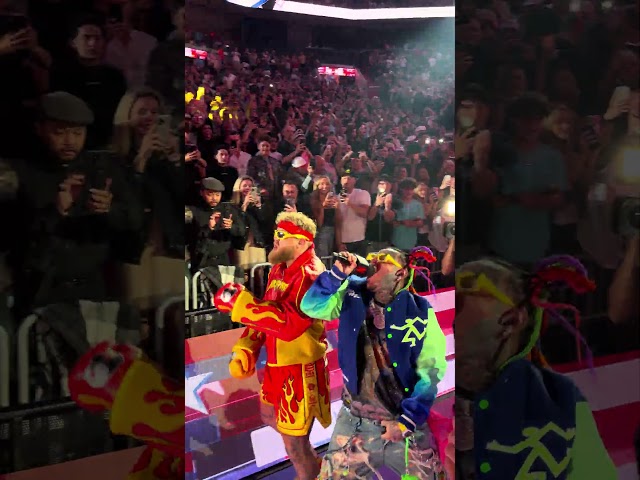 Jake Paul’s walkout with 6ix9ine at Jake vs Joshua 🔥👀 #jakepaul #anthonyjoshua #jakejoshua