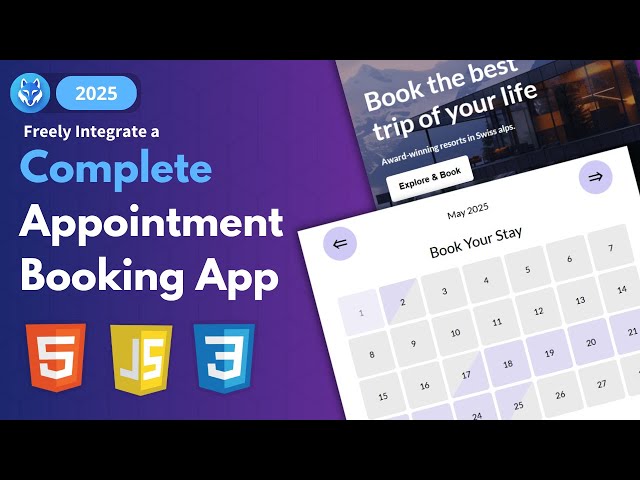 Free & Easy Booking Calendar | Vanilla Javascript