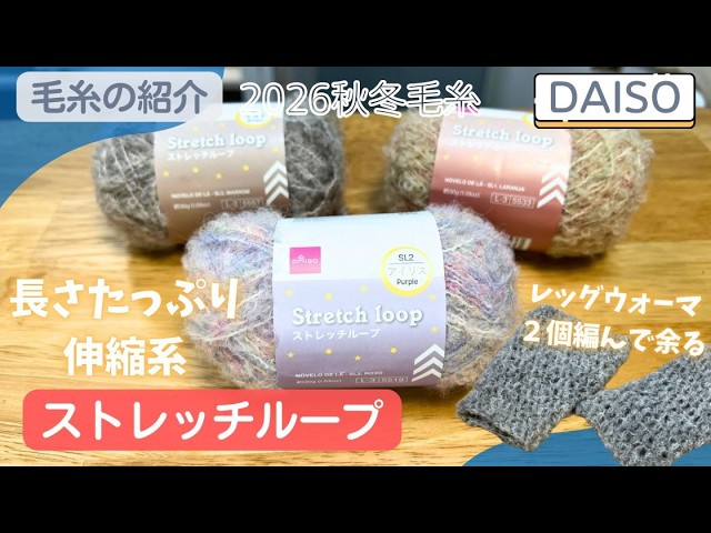 [DAISO] Stretch Loop Fall/Winter 2026 Yarn: Voluminous Fancy Yarn with Project Ideas [Haul/100 Ye...