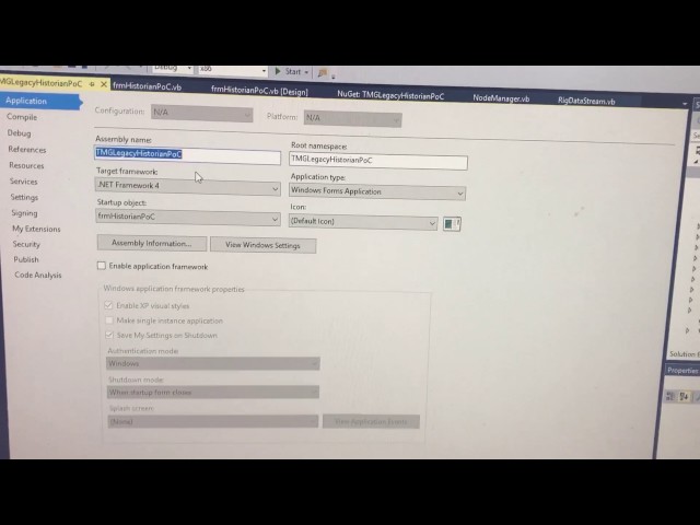 Historian 3.1 .net 4.0 VB and Node