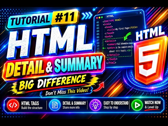 How to Use HTML Details and Summary Tags ||#urdu  #hindi #webdevelopment #html #css