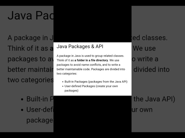 Java Packages & API #Shorts #Ammu's Coding