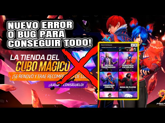 Rapido! Nuevo Error o BUG de la Actualización GRATIS del cubo mágico free fire ff latam 9 aniversari