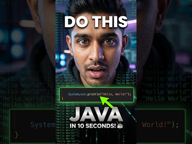 Write Your First Java Code (Hello World) 🚀Java Basics: The Quickest Guide 💻 #shorts