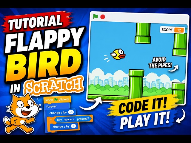 Step by step guide to make flappy bird in scratch