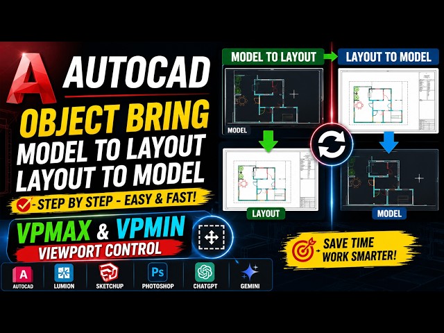 AutoCAD Object Bring | Model to Layout & Layout to Model | VPMAX & VPMIN
