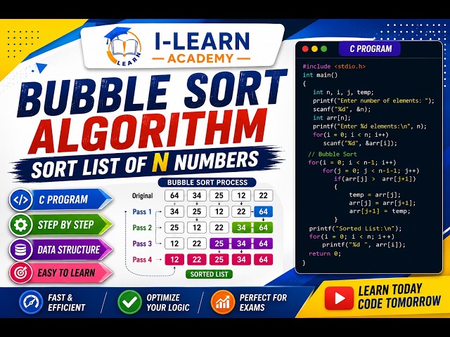 Program to sort list of N numbers using Bubble Sort algorithms.