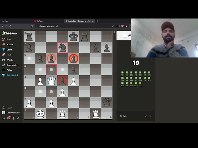 🔥 Coding Brain vs Chess Board – Dev Plays Puzzle Rush!!!!